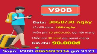 Gói V90B Viettel 90k có ngay 30Gb Data + Gọi miễn phí 