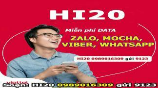 Đăng ký gói HI20 Viettel nhận ngay data miễn phí Data Zalo, Viber, Moca, Whatsapp