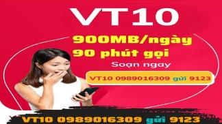 Đăng ký gói VT10 - ưu đãi data và gọi thoại thả ga