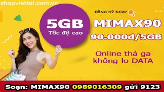 Gói mimax90 Viettel nhận ngay data thả ga - không lo về giá