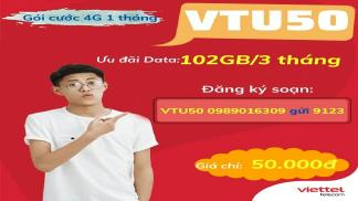 Đăng ký gói VTU50 - ưu đãi 102GB/ tháng tại Vũng Tàu